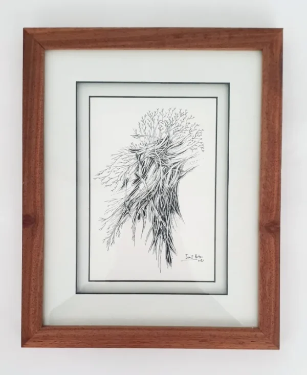 "Entwined" - original art on paper - framed